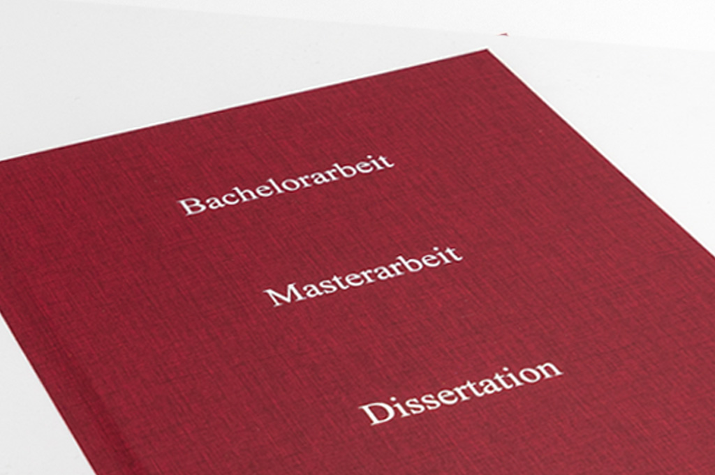 Abschlussarbeiten Hardcover: rot mit silberner Prägung