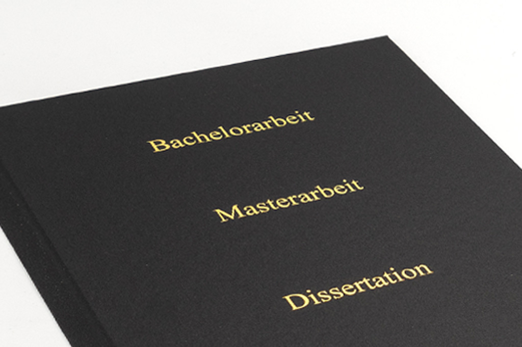 Hausarbeiten Hardcover: schwarz mit goldener Prägung