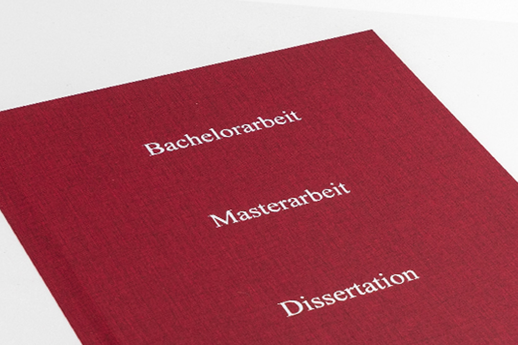 Hausarbeiten Hardcover: rot mit weißer Prägung